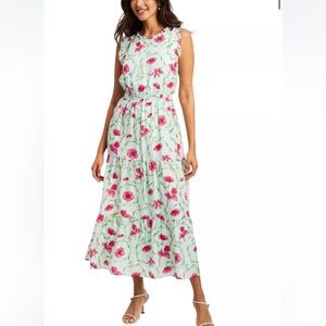 Roller rabbit Greta Floral Sleeveless Maxi Dress aqua xs